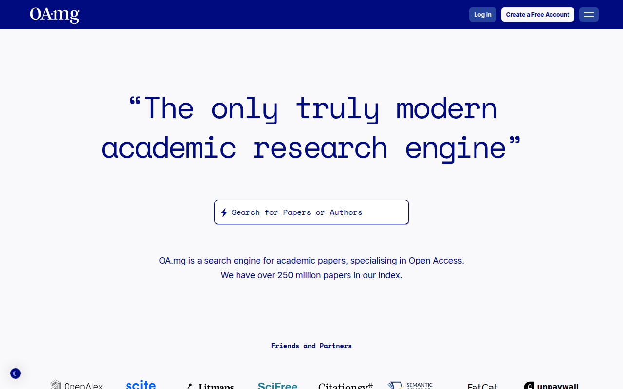 OA.mg · Open Access for Everyone · Download and read over 240 million research papers