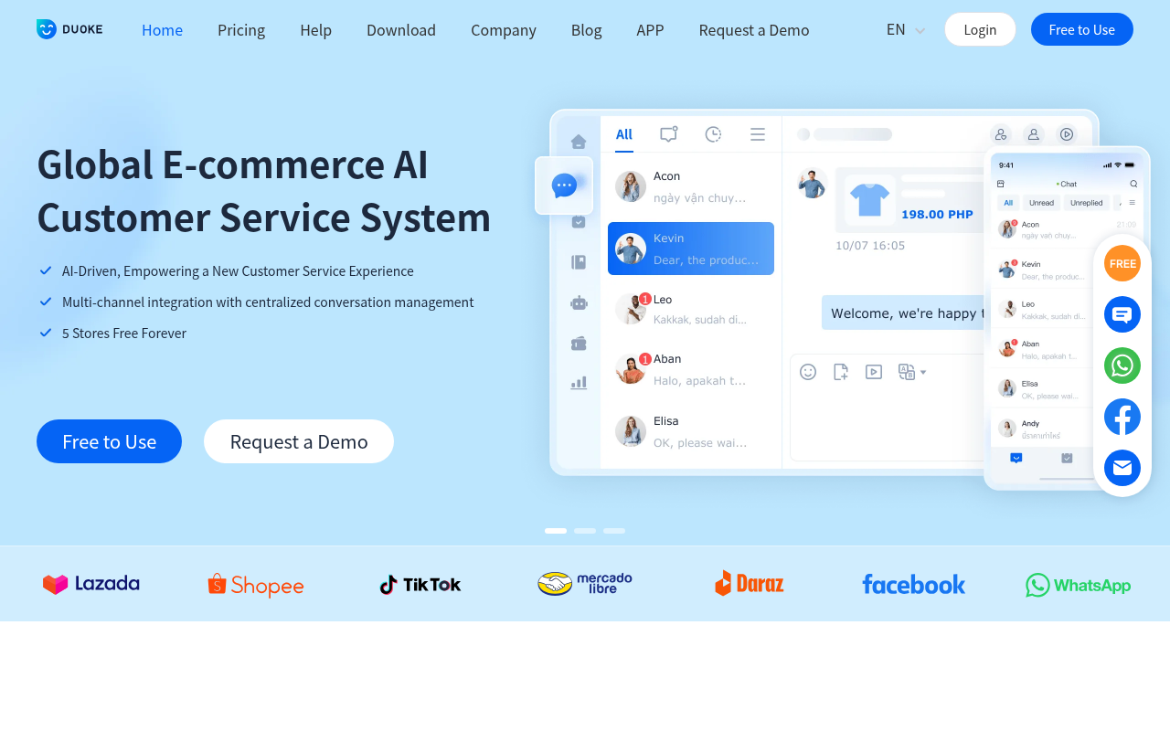 Duoke - Free Global E-commerce AI Customer Service System