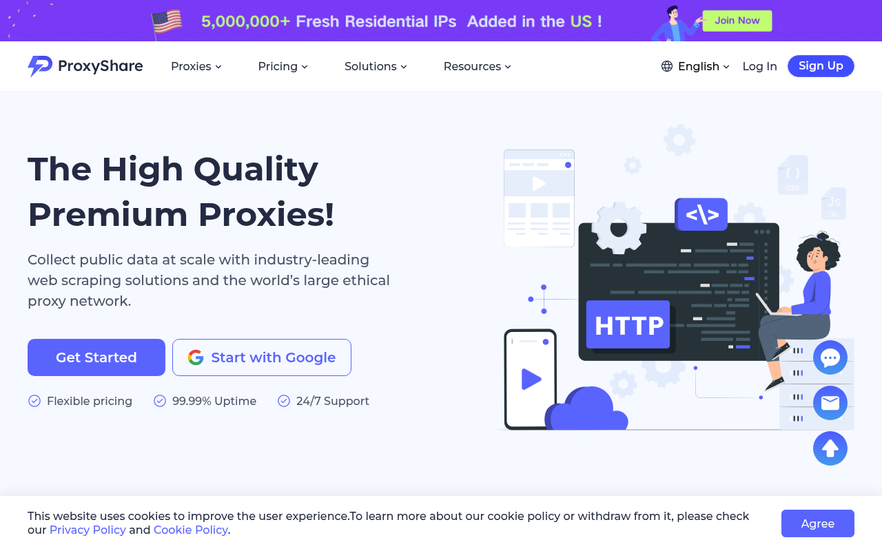 ProxyShare:75M+ Residential Proxies & Socks5 Poxies Provider